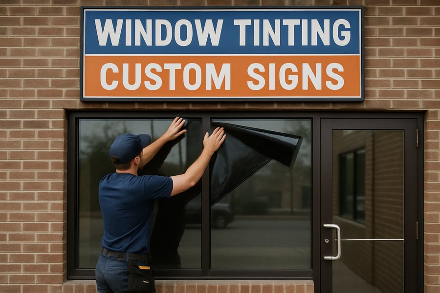 Window tinting and custom business sign installation