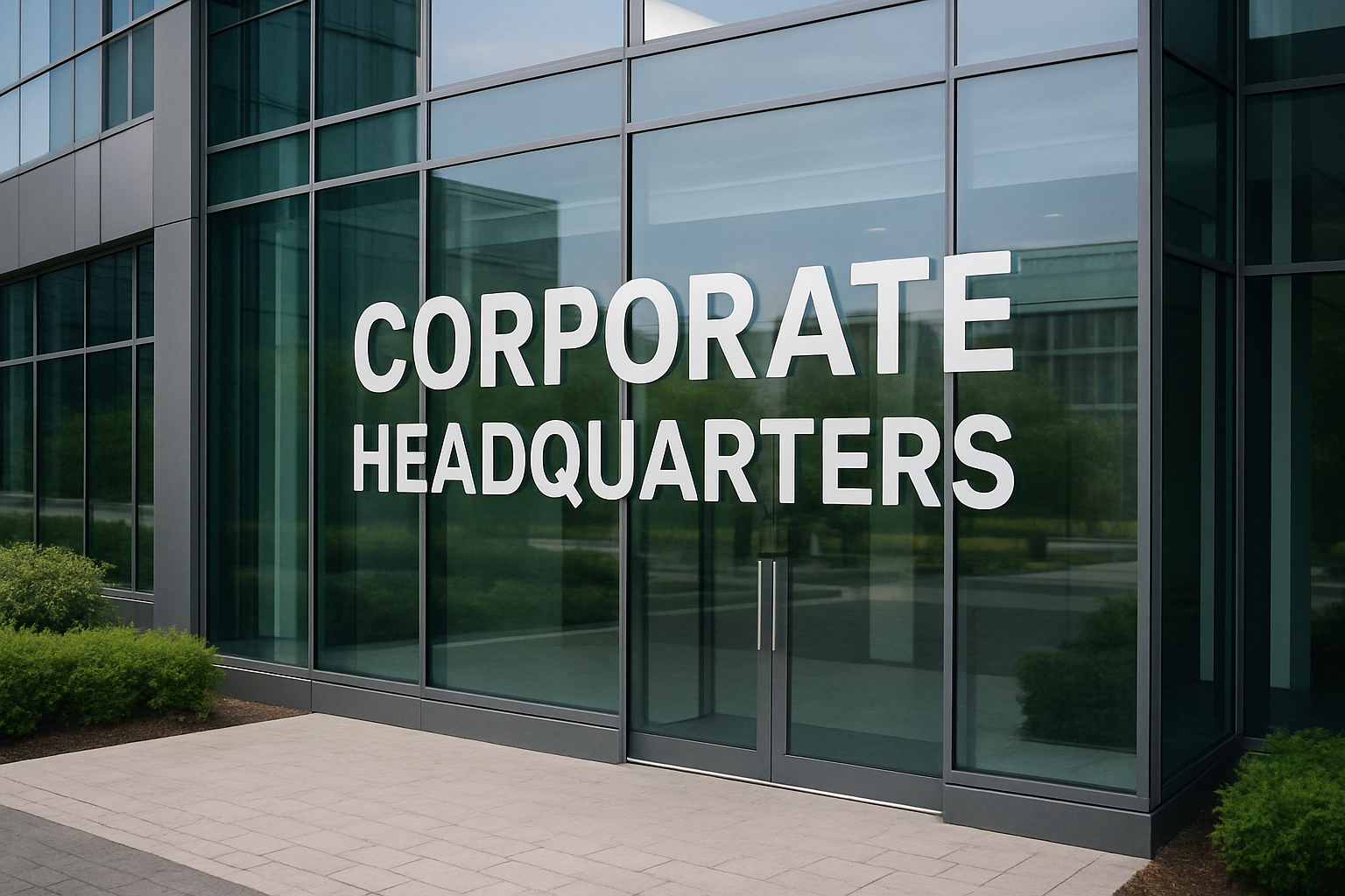 Corporate Headquarters with Branded Glass Signwriting