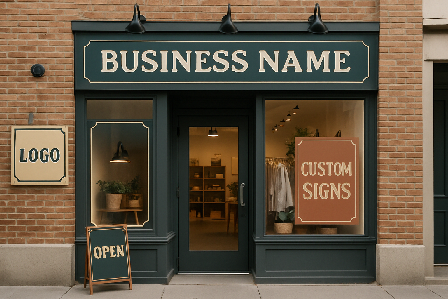 Retail Storefront with Custom Business Signs